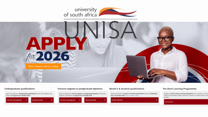unisa-2026-application-admission UNISA 2026 application open – Apply for admission online