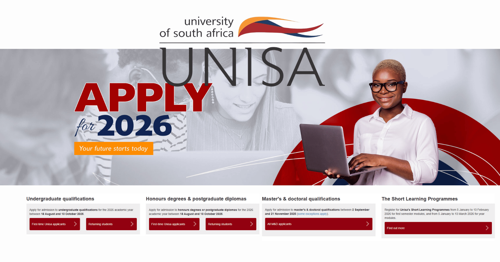 UNISA 2026 application open – Apply for admission online